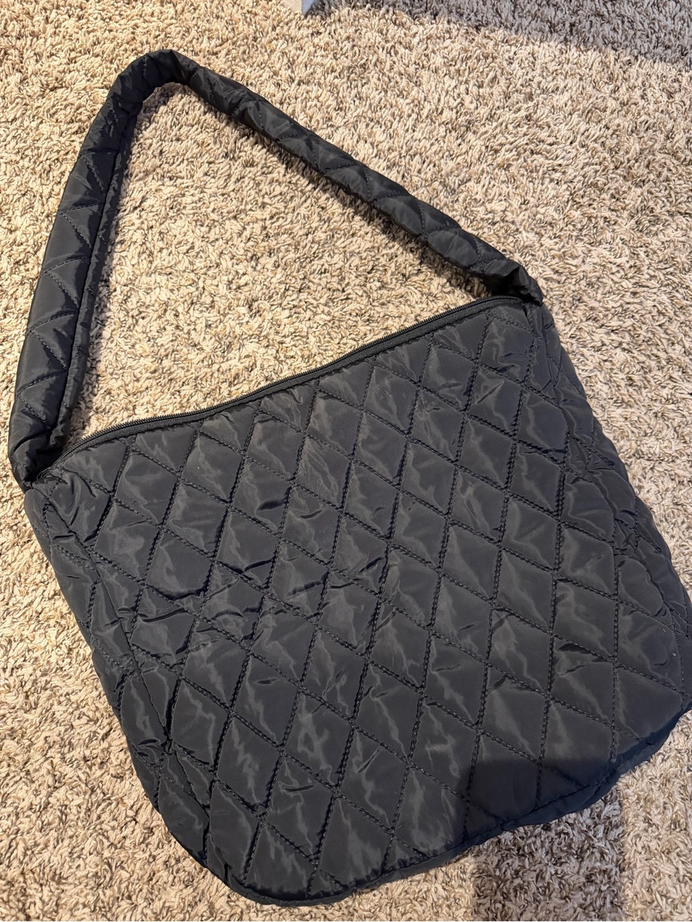 Quilted Shoulder Bag - Black